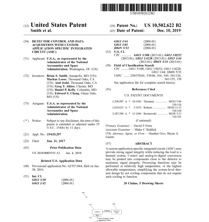 Atul Joshi, SAAZ CEO, granted a US patent as a co-inventor along with other NASA collaborators for the novel ACADIA ASIC chip